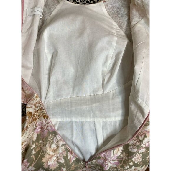 NWT Zimmermann Lyre Wrap Billow Mini Dress US 6 Linen Ruffle Long Sleeve $795 - Picture 13 of 16